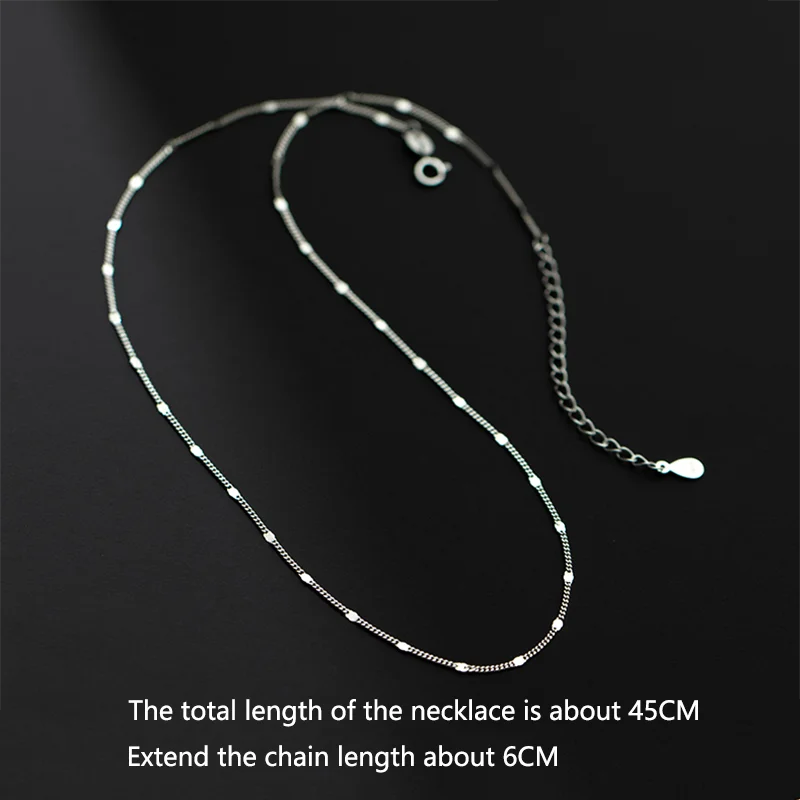 WOOZU Korean Simple Geometric Link Chain Clavicle Necklaces For Women 925 Sterling Silver European Rock 18K Gold Plated Jewelry