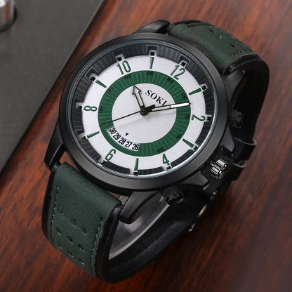 Fashion Retro Mens Watches Classic Leather Strap Casual Quartz Wrist Watch for Man Sport Male Clock Gift relogio masculino