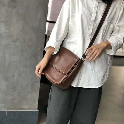 Choice Genuine Leather Shoulder Bag for Women Leisure Versatile Natural Real Cowhide Solid Color Messenger Crossbody Bag Cobbler