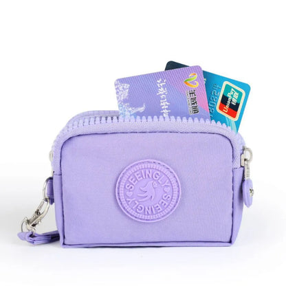 Mini Coin Purse Key Bag Women Wallets Zipper Waterproof Portable Three Layer Card Holder Female Girl Party Handbag Headphone Bag