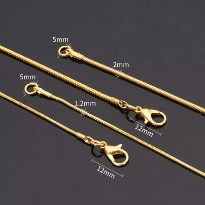 Vintage Gold Color Stainless Steel Snake Chain Necklace For Women Fashion Clavicle Chain Necklace Men Party Jewelry Accessories