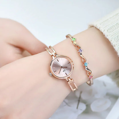 Fashion Small Dial Rose Gold Women Watches Luxury Alloy Strap Ladies Bracelet Watch Gift Relogio Feminino Quartz Watch for Women