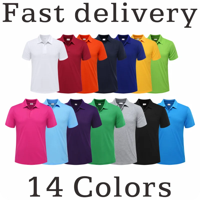 Summer Short Sleeved Polo Shirt Casual Ribbed Breathable High-Quality Top Loose Fitting Work Clothes 14 colors Men's Lapel