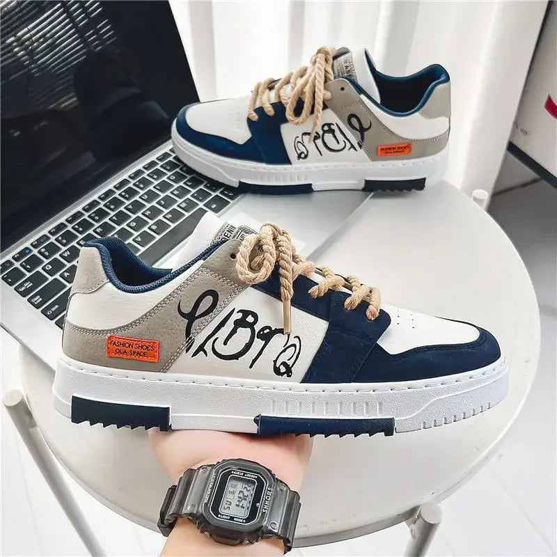 2023 Fashion Designer Shoes Men Casual Platform Sneakes Lace Up Trainers Student Sneakes Mens Vulcanized Shoes Zapatillas Hombre