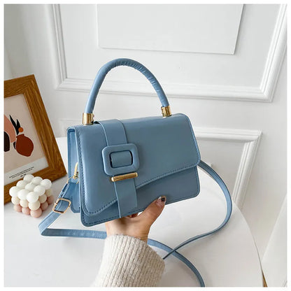 1Pcs PU Leather Women's Handbags Luxury Designer Female Shoulder Bag 2023 New Fashion Candy Color Small Square Bag Messenger Bag