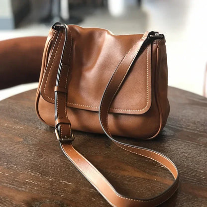 Choice Genuine Leather Shoulder Bag for Women Leisure Versatile Natural Real Cowhide Solid Color Messenger Crossbody Bag Cobbler