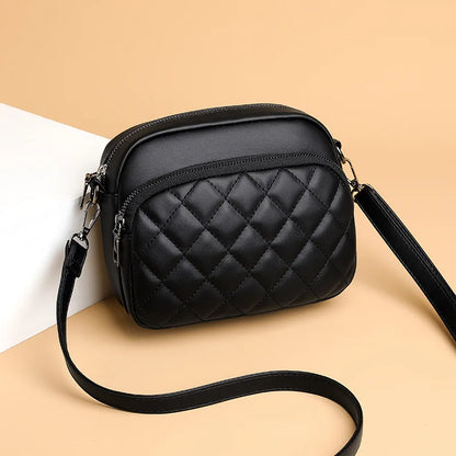 Diamond Lattice Women's Shoulder Bag Leather Female Crossbody Bags Luxury Handbags Organizer and Purses Shopping Cell Phone Bag