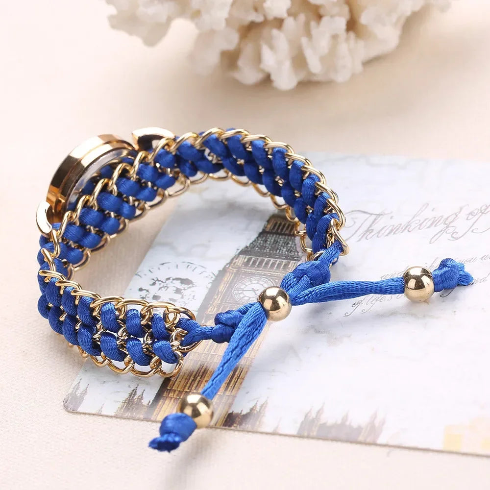 Women Watches Knitting Rope Chain Winding Analog Quartz Movement Wrist Watch Relogio Feminino Quartz Wristwatch Reloj Mujer