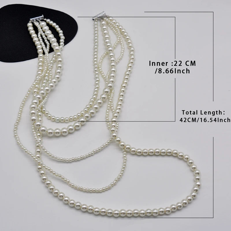 Imitation Pearl Multi-layered Women's Necklace Exaggerated Fashion High Street Club Party Banquet Necklace For Women Jewelry