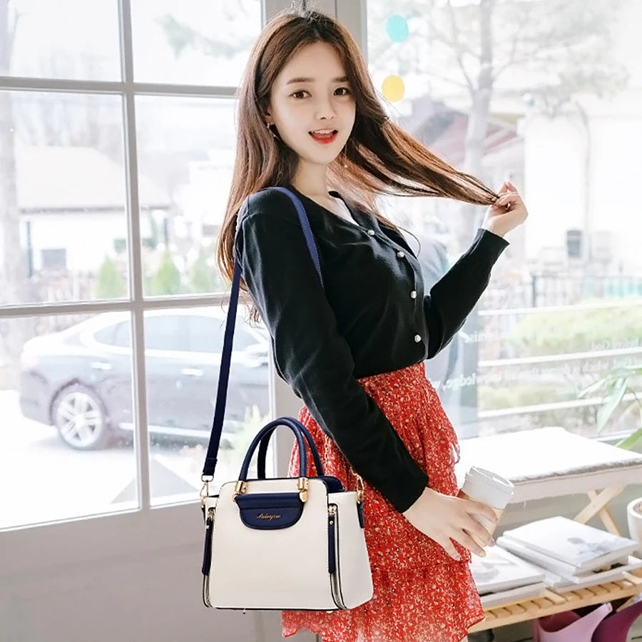 Women's Bags 2023 New Fashion Women's Bags Hit Color Hand-held Bag Europeand The United States All-match Shoulder Messenger Bag