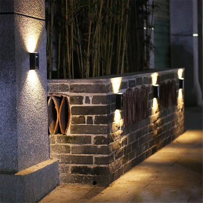 Solar Lamp Outdoor LED Lights Up and Down Luminescent Wall Lamp Waterproof Wall Decor Lamps Balcony Yard Street Gardening Light