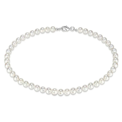 Cool Artificial White Pearl Necklace 1 Pcs Choker Beaded Chain for Men and Women Fashion Jewelry Gift