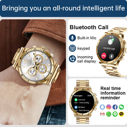 LIGE AI Voice Control Smart Watch Men Outdoor Sport Fitness Bracelet Bluetooth Call Heart Rate Blood Pressure Tracker Smartwatch