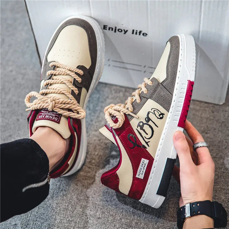 2023 Fashion Designer Shoes Men Casual Platform Sneakes Lace Up Trainers Student Sneakes Mens Vulcanized Shoes Zapatillas Hombre