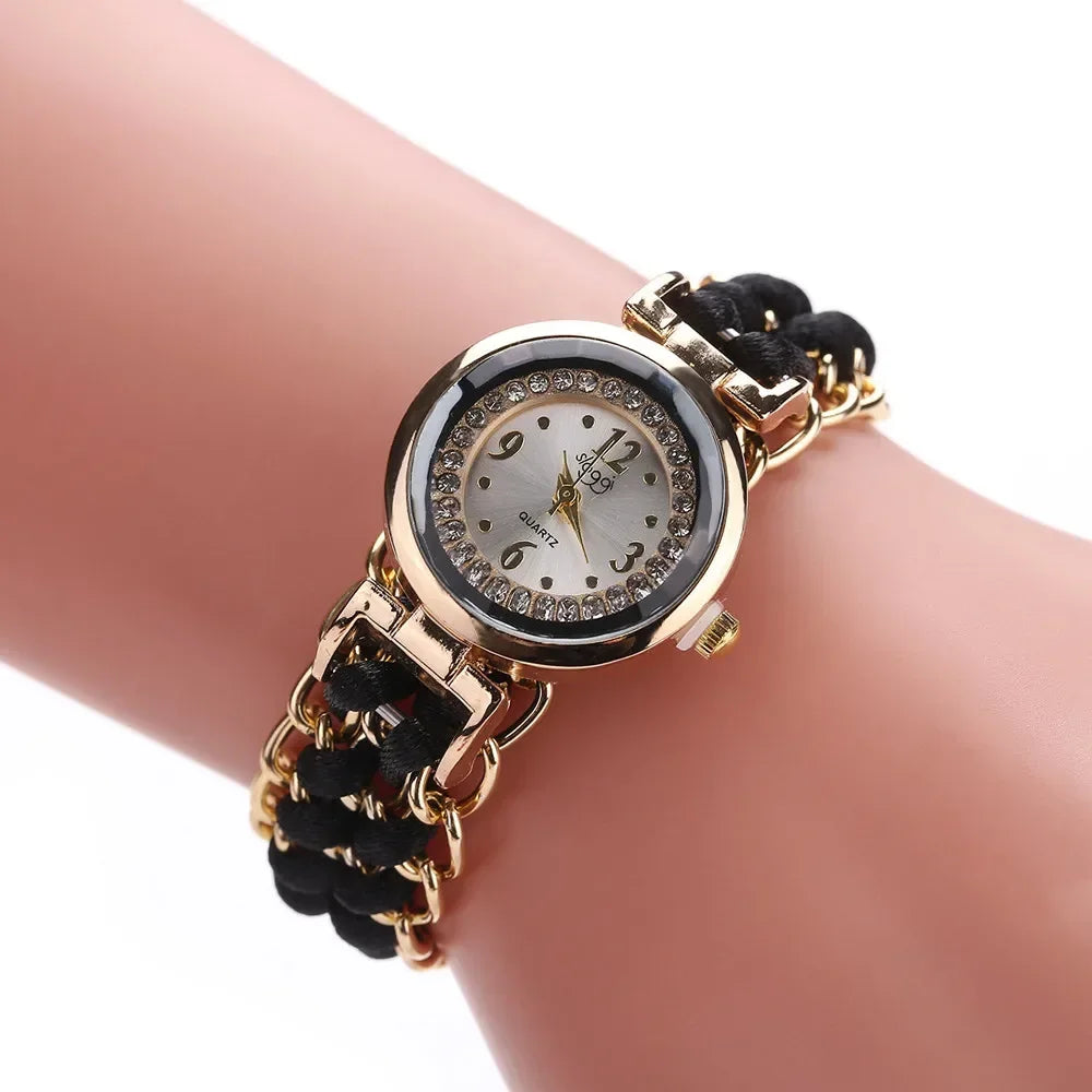 Women Watches Knitting Rope Chain Winding Analog Quartz Movement Wrist Watch Relogio Feminino Quartz Wristwatch Reloj Mujer