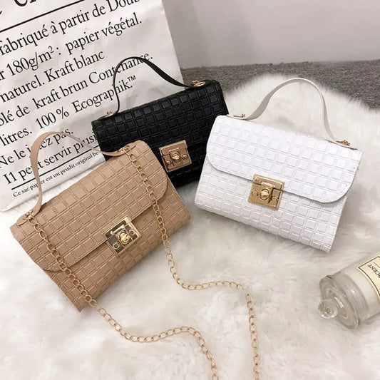 Fashion Women Handbag Solid Color Casual Mini Bag Female Chain Shoulder Pouch Ladies Leather Bag