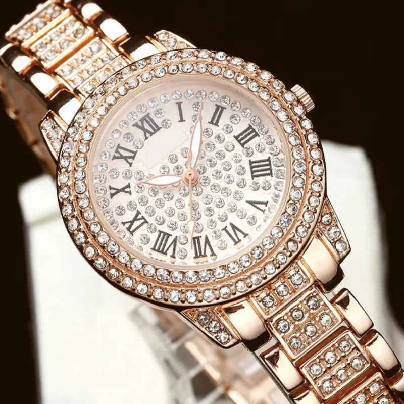 Full Diamond Women's Watch Top Luxury Brand Quartz Steel Watches For Ladies Punk Elegant Zircon Crystal Fashion Wristwatch Clock