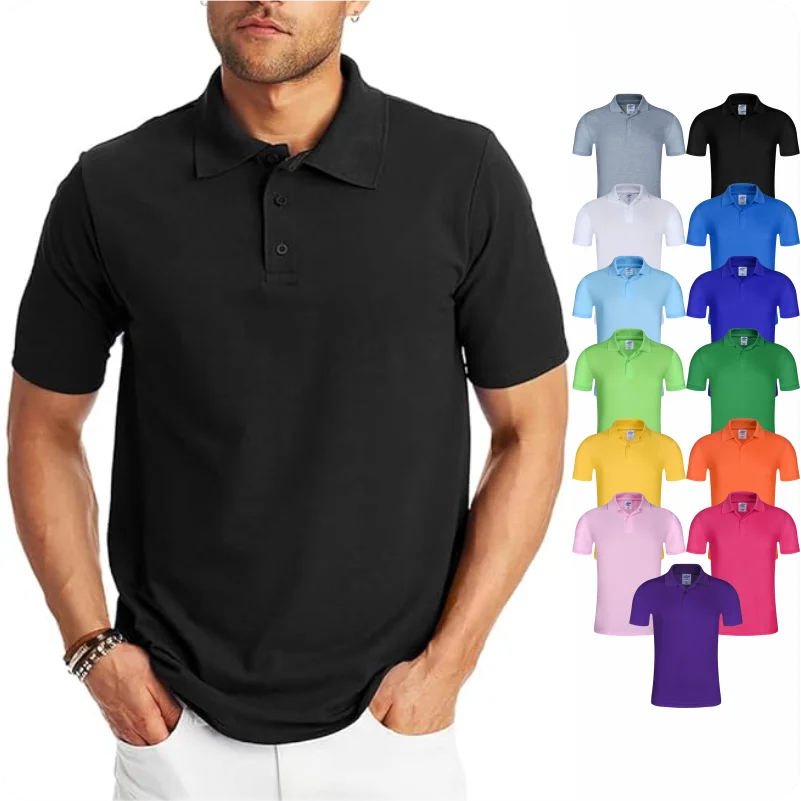 Summer Shirt New Fashionable Men's Cool And Breathable Short Sleeved Polo Shirt Top Casual Company Group Clothing Large Size