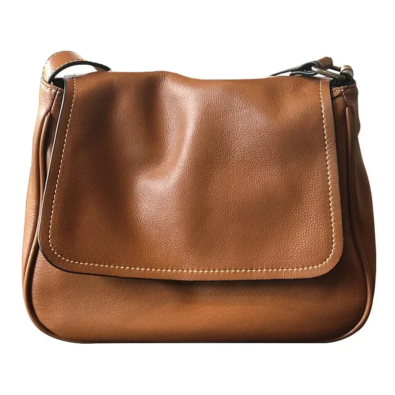 Choice Genuine Leather Shoulder Bag for Women Leisure Versatile Natural Real Cowhide Solid Color Messenger Crossbody Bag Cobbler