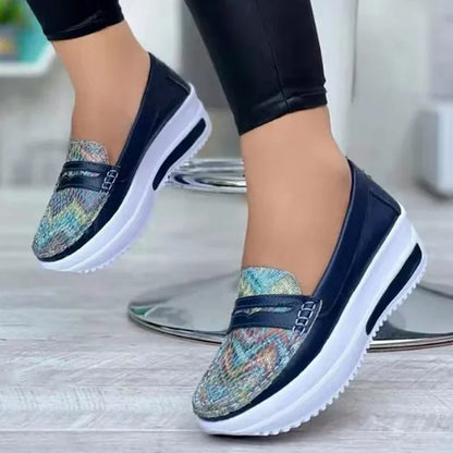 Fashion Loafers Luxury Designer Breathable Slip-On Vulcanized Shoes Casual Wedge Heel Lightweight 2024 Outdoor Women's Sneakers