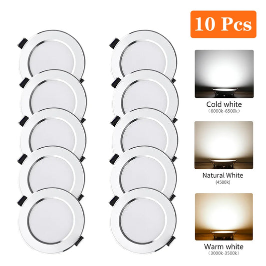 10pcs/Lot LED Downlight 5W 9W 12W 15W Recessed Ceiling Lamp Round LED Panel Down Lights Spotlight For Living Room Lighting