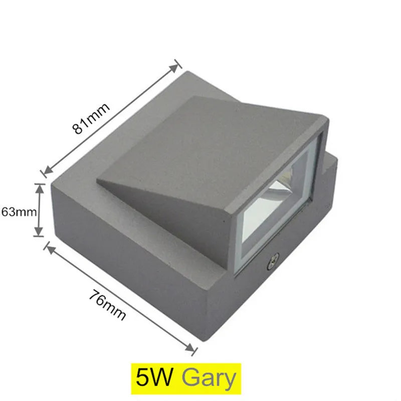 Aluminium 5W LED Wall Lamp Waterproof IP65 Outdoor Wall Light Sconce Balcony Garden Decoration Lighting Lamp AC110V 220V