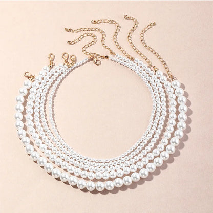 Vintage Style Simple 6MM Pearl Chain Choker Necklace For Women Wedding Love Shell Pendant Necklace Fashion Jewelry Wholesale