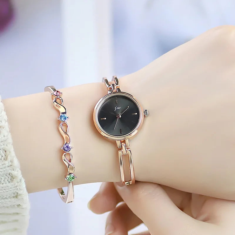 Fashion Small Dial Rose Gold Women Watches Luxury Alloy Strap Ladies Bracelet Watch Gift Relogio Feminino Quartz Watch for Women