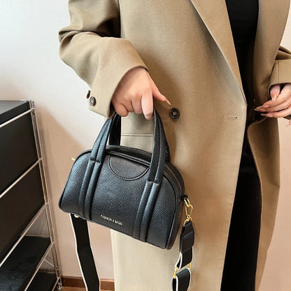 New Wide Strap Shoulder Crossbody Bag For Women Solid Color Pu Leather Female Bag Classic Handbag Brand Shoulder Bags Sac A Main