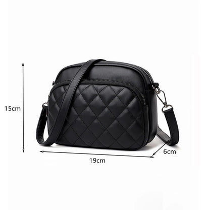 Diamond Lattice Women's Shoulder Bag Leather Female Crossbody Bags Luxury Handbags Organizer and Purses Shopping Cell Phone Bag