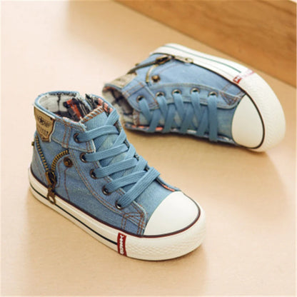 2024 Canvas Children Shoes Sport Breathable Boys Sneakers Brand Kids Shoes For Girls Jeans Denim Casual Child Flat Boots