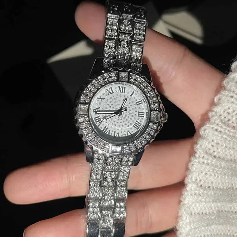 Full Diamond Women's Watch Top Luxury Brand Quartz Steel Watches For Ladies Punk Elegant Zircon Crystal Fashion Wristwatch Clock