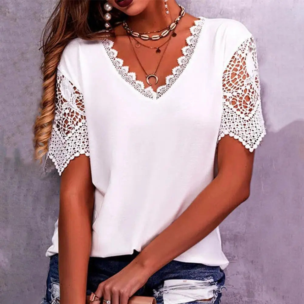 Tee Tops Trendy Solid Color Vintage Blouse Lightweight Women T-shirt Ladies Summer Pure Color Tops Daily Clothing