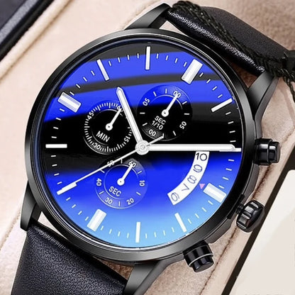 Men's Business Watch Top Fashion Brand Luxury Male Quartz Watches Minimalist Casual Leather Strap Calendar Wristwatch Men Clock