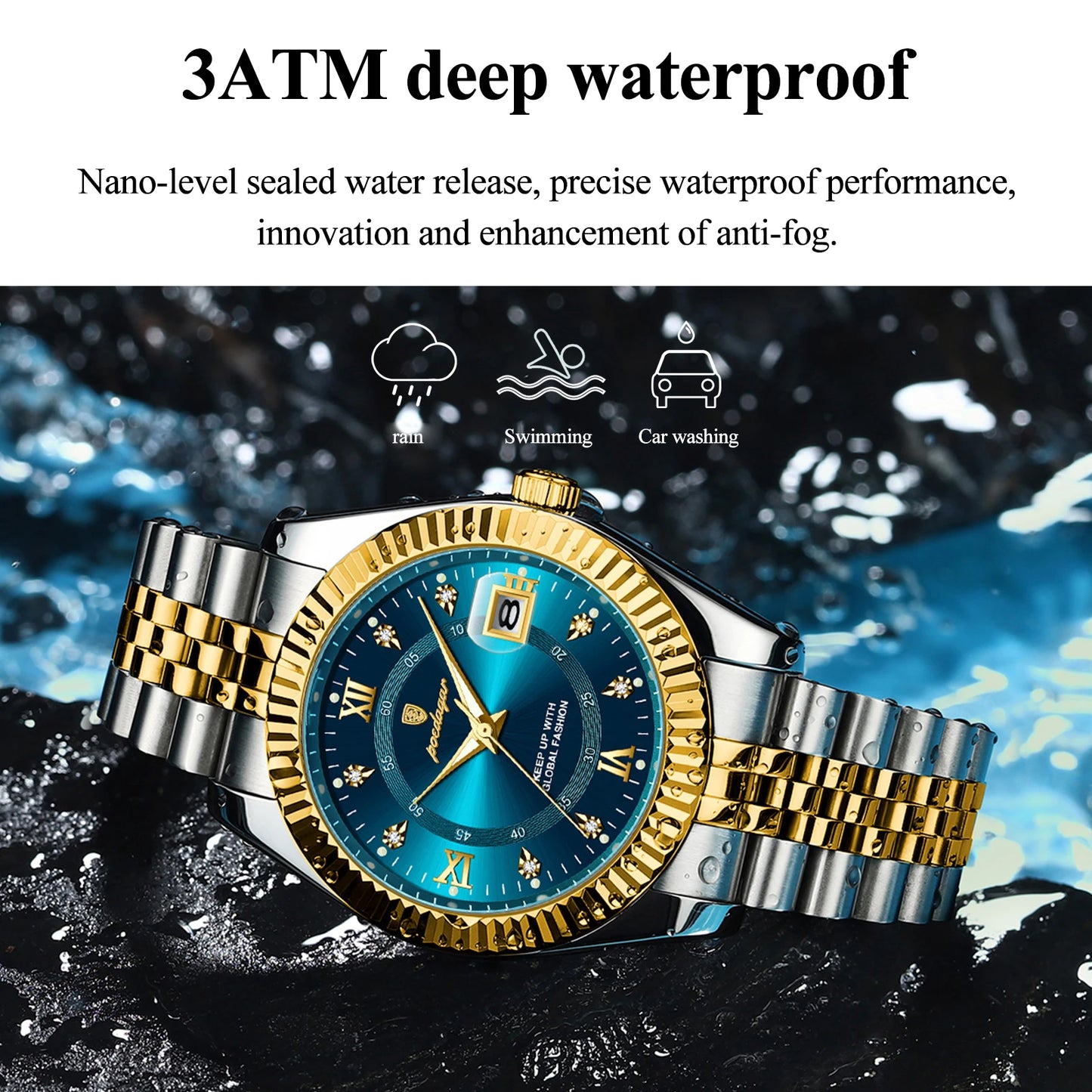 POEDAGAR Luxury Sport Wrist Watch For Man Waterproof Luminous Date Men Watch Quartz Stainless Steel Men's Watches Male Reloj+box