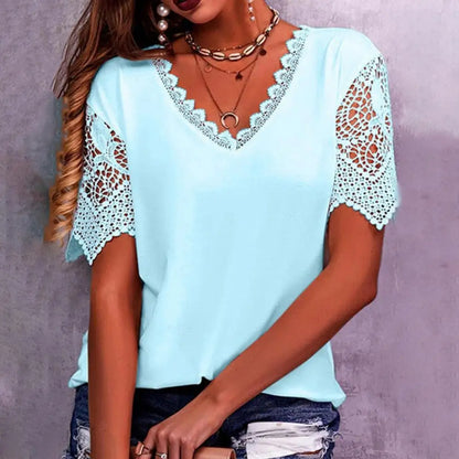 Tee Tops Trendy Solid Color Vintage Blouse Lightweight Women T-shirt Ladies Summer Pure Color Tops Daily Clothing