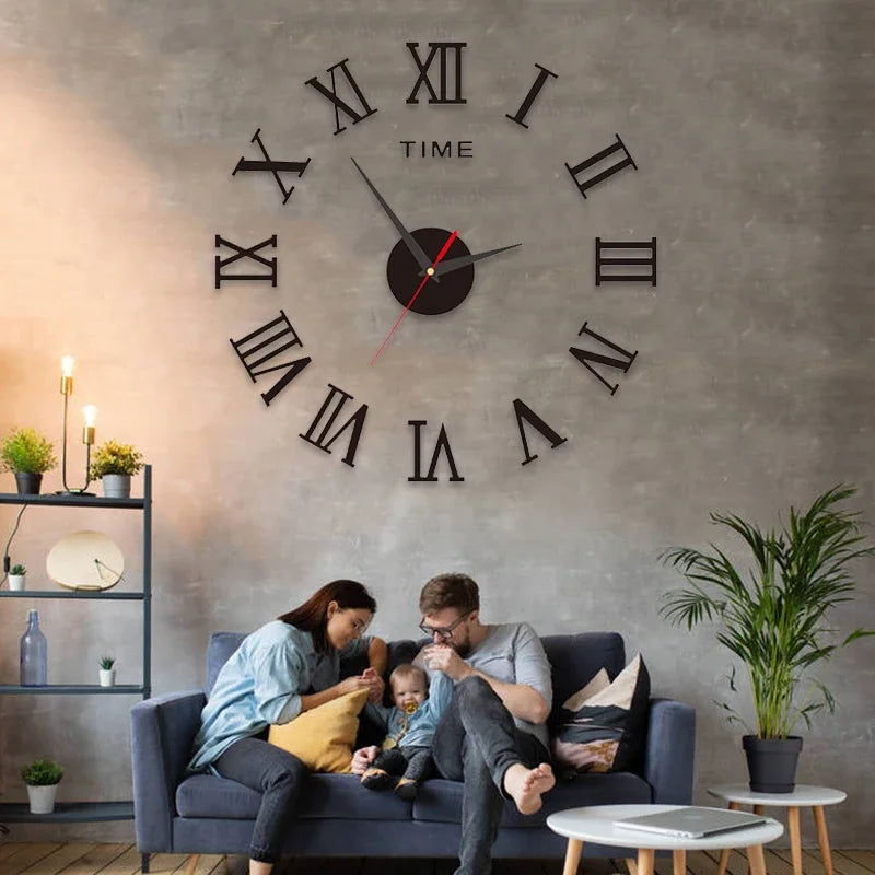 Simple Modern Design Digital DIY Clock Silent Wall Clock Room Living Wall Decoration