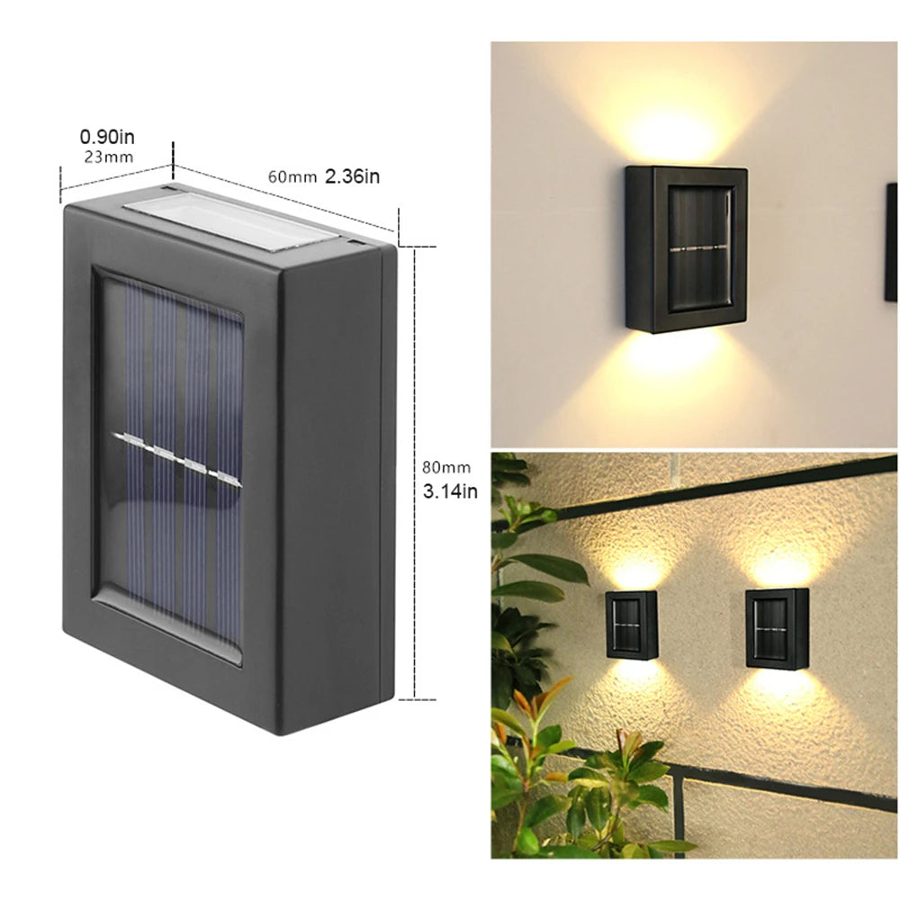 Solar Lamp Outdoor LED Lights Up and Down Luminescent Wall Lamp Waterproof Wall Decor Lamps Balcony Yard Street Gardening Light