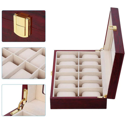 Luxury Wooden Watch Box 1/2/3/5/6/10/12 Grids Watch Organizers 6 Slots Wood Holder Boxes for Men Women  Watches Jewelry Display